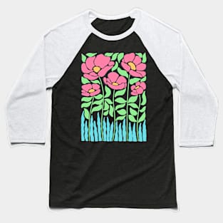 Minimalist Modern Flower Baseball T-Shirt